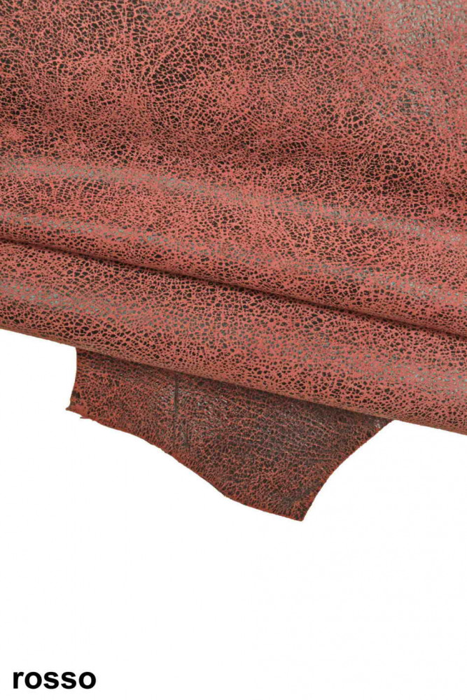 Pelle stampa CRACKLE rosso, arancio,...