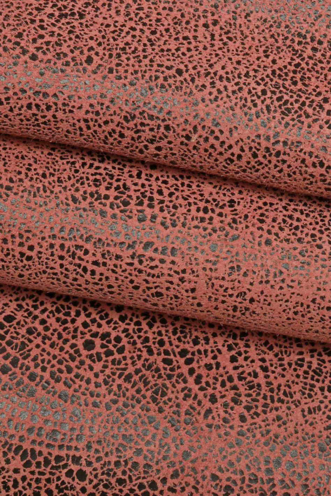 Pelle stampa CRACKLE rosso, arancio,...