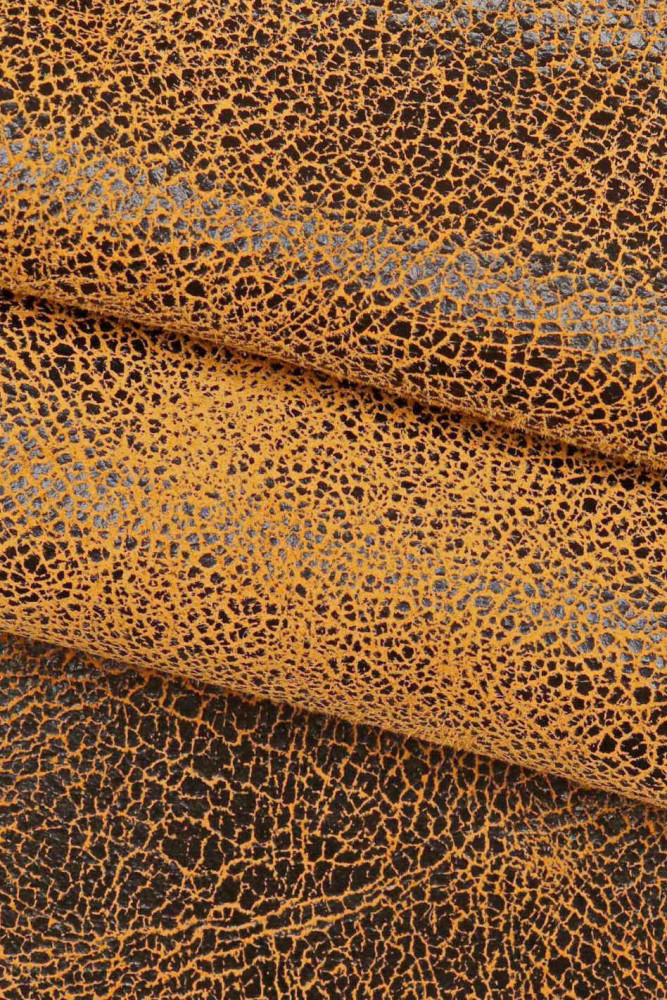 Pelle stampa CRACKLE rosso, arancio,...
