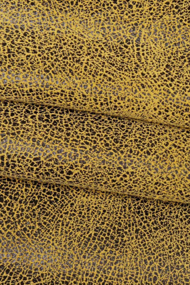 Pelle stampa CRACKLE rosso, arancio, giallo, pellame scamosciato morbido, camoscio su capra disegno craquelé morbido