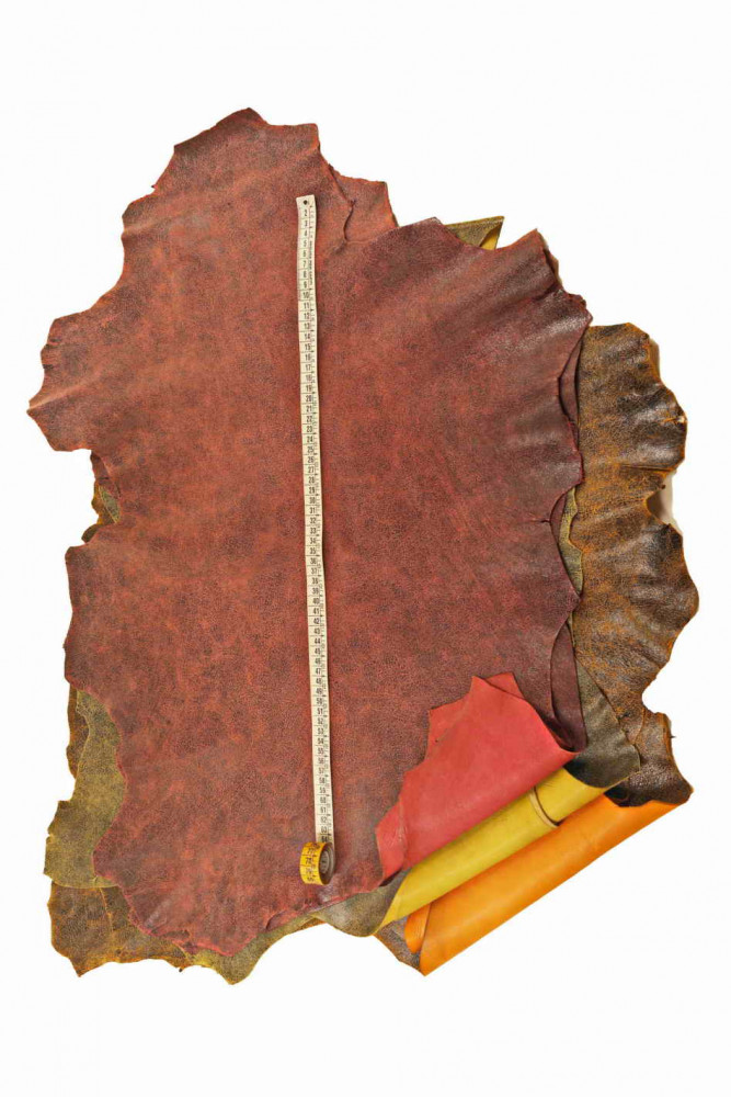 Pelle stampa CRACKLE rosso, arancio,...