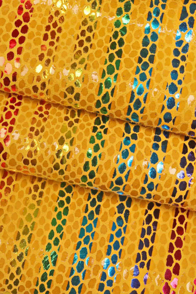 Pelle stampa RIGHE multicolor,...