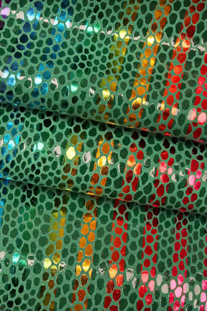 Multicolor STRIPES printed leather...