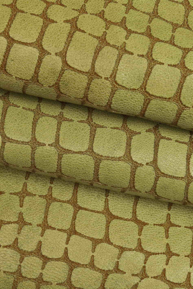 Crocodile PRINTED goatskin, blue,...