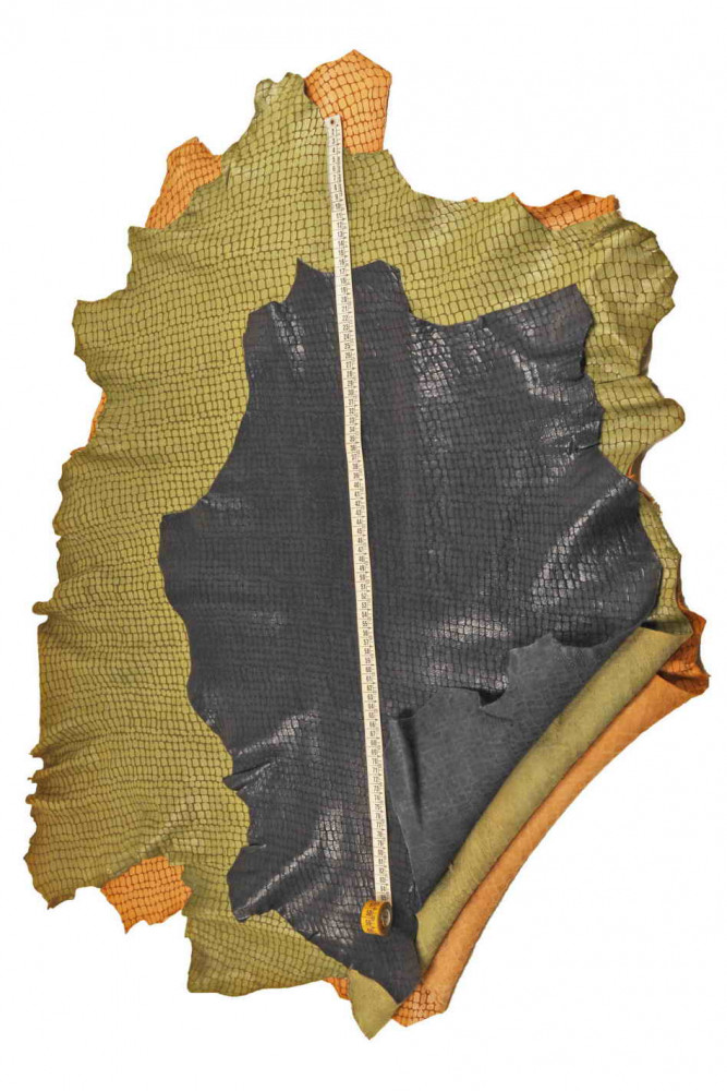 Crocodile PRINTED goatskin, blue,...