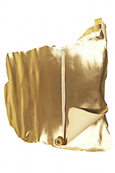 BRONZE metallic leather skin, smooth bright goatskin, glossy skin, 0.9 - 1.0 mm