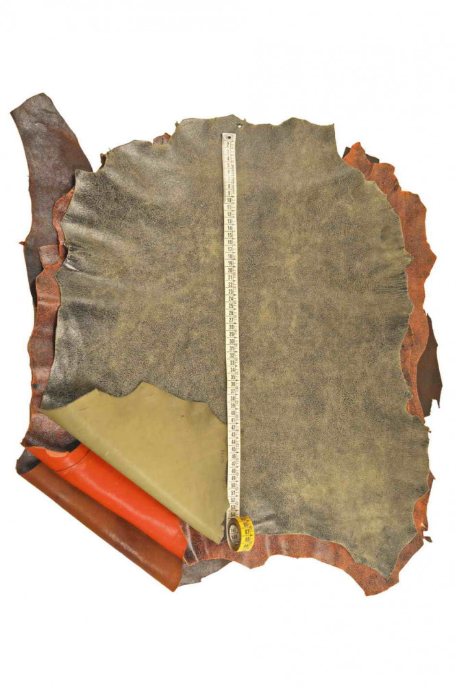 Pelle stampa CRACKLE verde, rosso,...