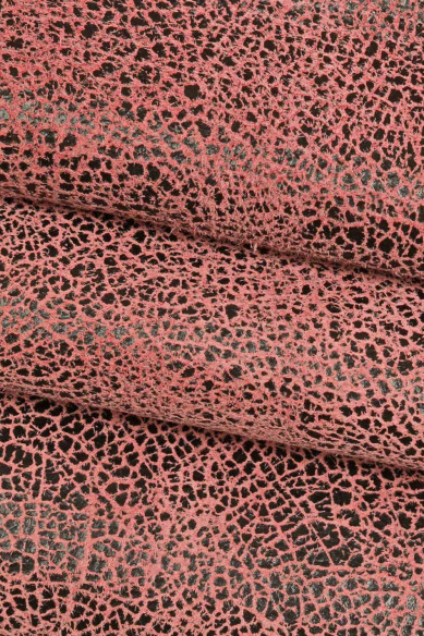 Pelle stampa CRACKLE rosa, viola, pellame scamosciato morbido, camoscio su capra disegno craquelé morbido