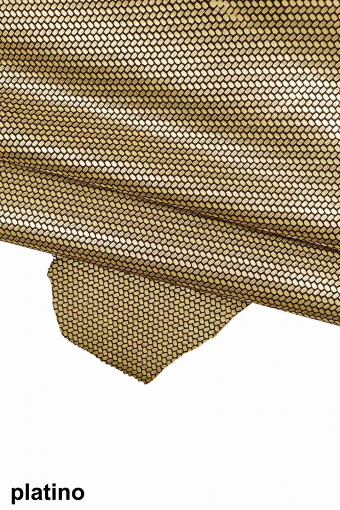 Pellame LAMINATO stampato platino,...