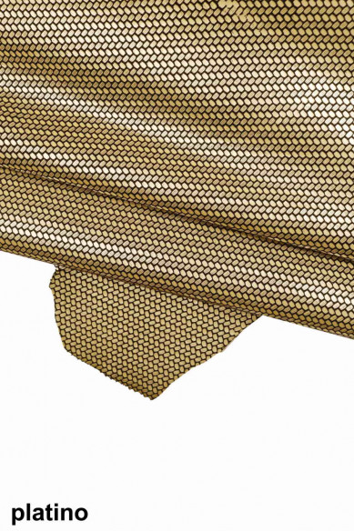 Pellame LAMINATO stampato platino, bronzo, rosa, verde, acciaio, pelle capra scamosciata metallizzata morbida