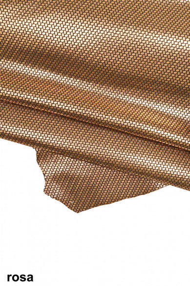 Pellame LAMINATO stampato platino, bronzo, rosa, verde, acciaio, pelle capra scamosciata metallizzata morbida