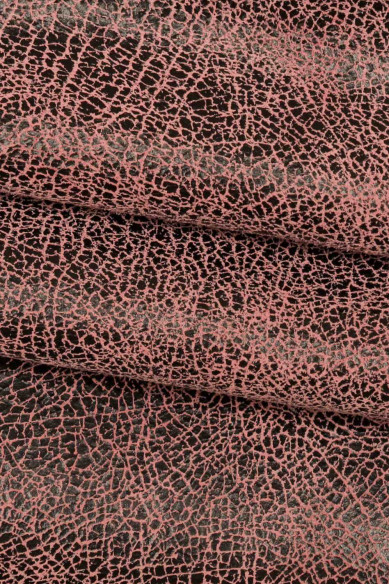 Pelle stampa CRACKLE marrone, grigio, rosa, pellame scamosciato morbido, camoscio su capra disegno craquelé morbido