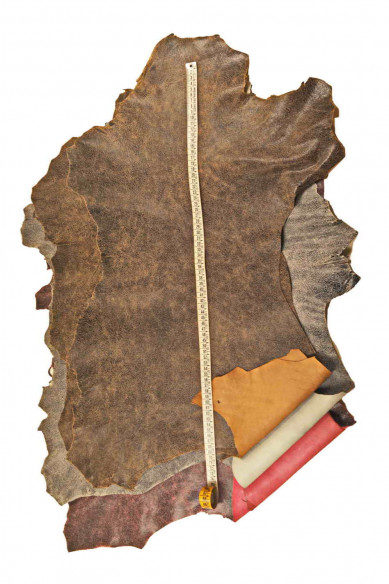 Pelle stampa CRACKLE marrone, grigio, rosa, pellame scamosciato morbido, camoscio su capra disegno craquelé morbido