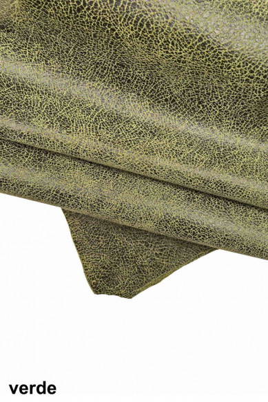 Pelle stampa CRACKLE grigio, verde, rosso, pellame scamosciato morbido, camoscio su capra disegno craquelé morbido