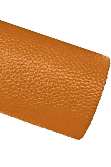 Pelle CUOIO con grana dollaro stampata, vitello lucido morbido, pellame sportivo marrone chiaro, 1.4-1.6 mm