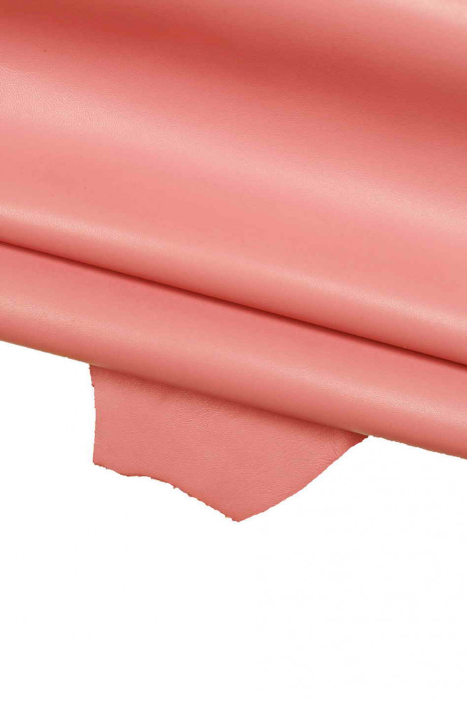 PINK soft leather skin, glossy lambskin, solid color smooth sheepskin