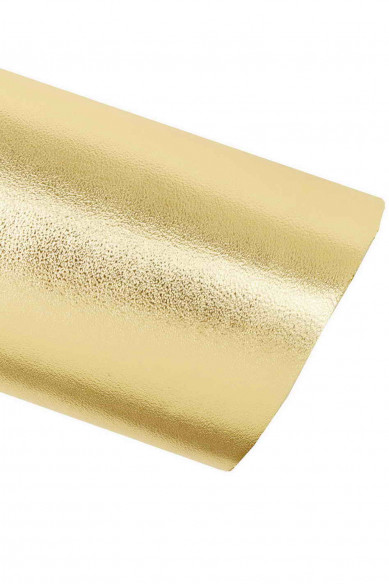 Pellame liscio ORO chiaro, capra laminata abbastanza morbida, pelle metallizzata liscia, 0.8-1.0 mm