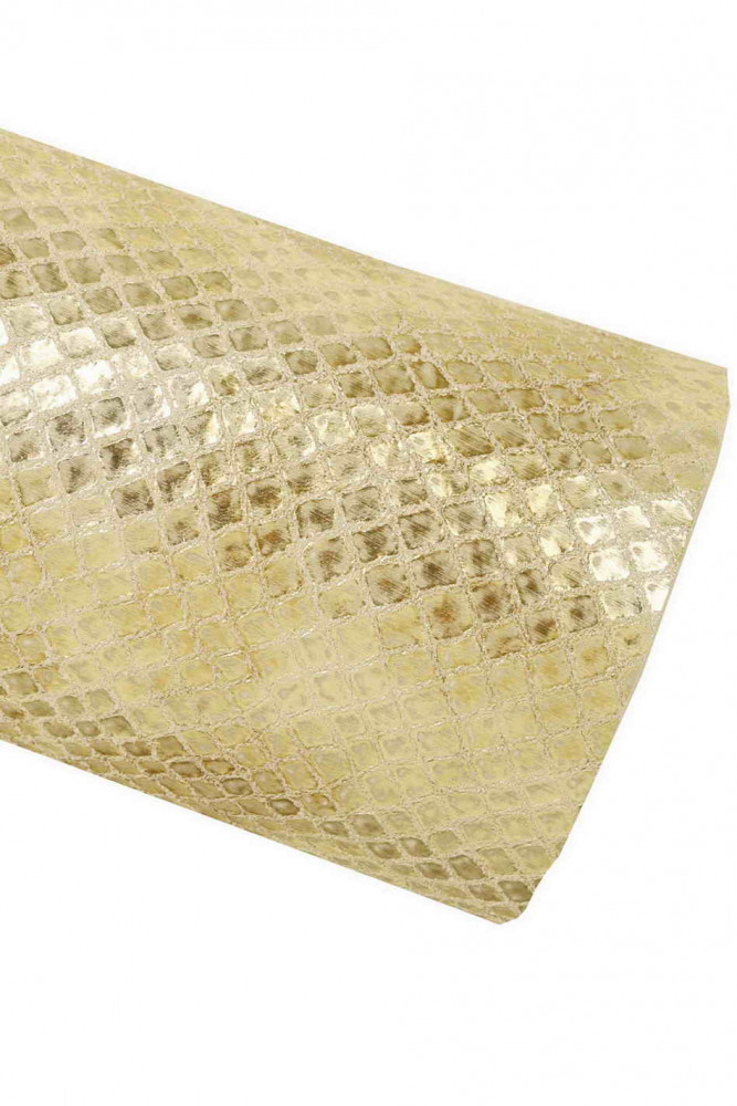 Light  gold SNAKE printed leather...