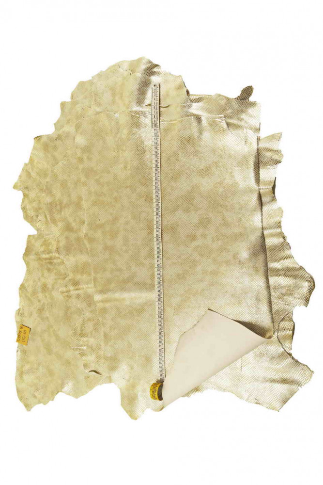 Light  gold SNAKE printed leather...