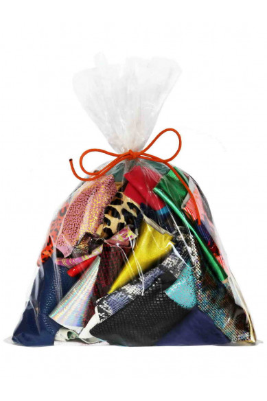 100 Leather scraps, 2x4"/5x10 cm minimum measures, RANDOM selection, MIX of printed, metallic, solid colors, patent and vintage
