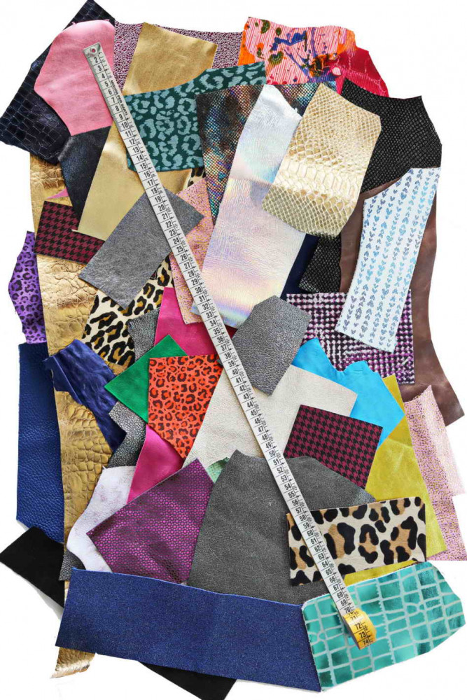 100 Leather scraps, 2x4"/5x10 cm...