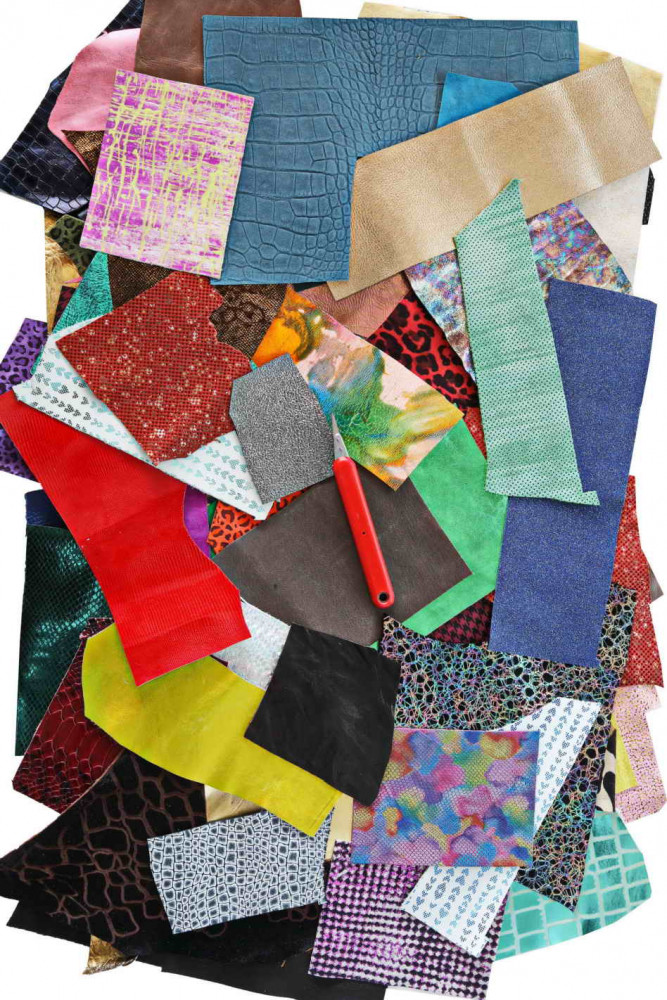 100 Leather scraps, 2x4"/5x10 cm...