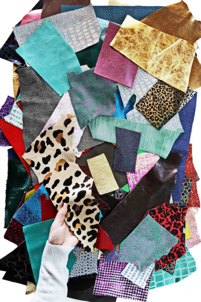 100 Leather scraps, 2x4"/5x10 cm...