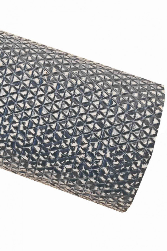 Blue white GEOMETRICAL embossed...