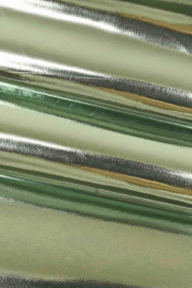 MIRROR metallic leather hide, light...