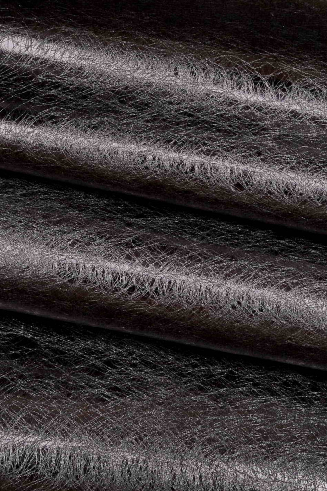 Purple blue METALLIC leather hide,...