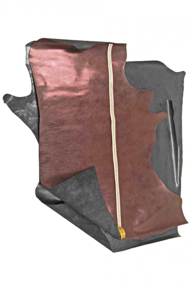 Purple blue METALLIC leather hide,...