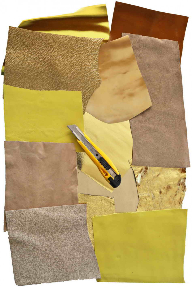 Ritagli di pelle Oro, Giallo e Beige,...