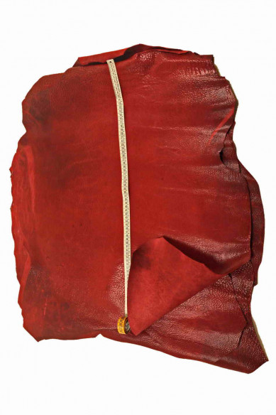 Pellame super VINTAGE rosso bordeaux, pelle sportiva con grana elefante, capra lucida con chiaro scuri