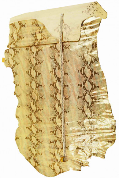 Light gold PYTHON textured leather hide, pink pight blue black snake print on metallic cowhide, glossy soft printed calfskin