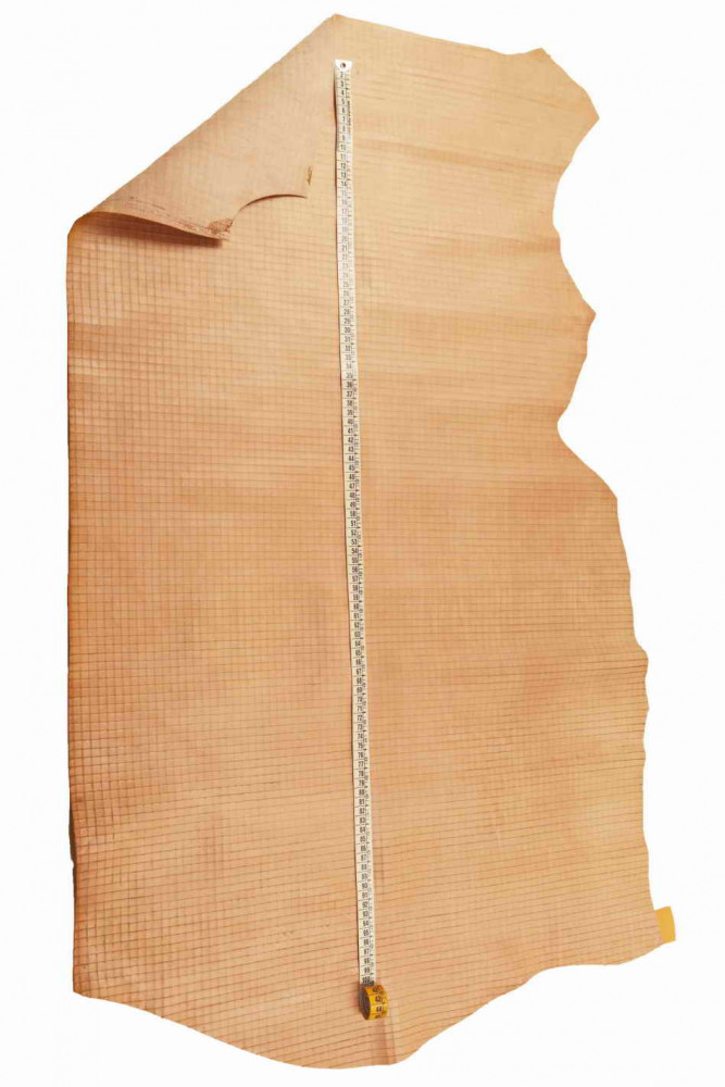 Flesh pink CARVED leather hide,...