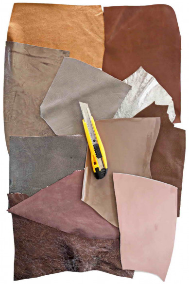 10 TAUPE BROWN and GREY leather scraps, metallic and not, smooth, solid tones, random assortment, grains various