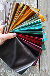 10 MIRROR leather scraps,...