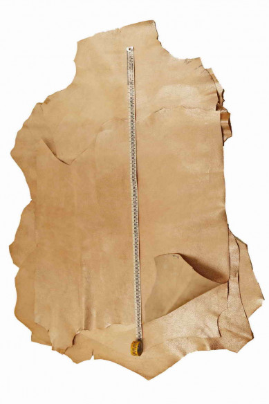 Pelle rosa con GRANA, pellame metallizzato rame effetto sbiancato, capra morbida luminosa