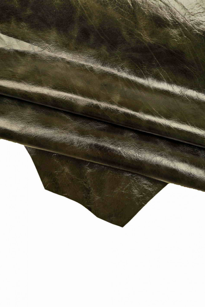 Dark GREEN vegetable tan leather...