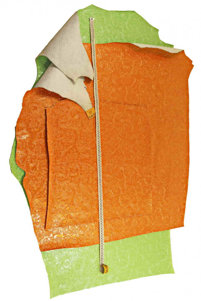 Floral embossed PATENT leather hide,...