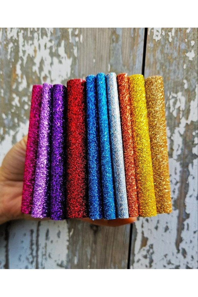 10 Leather scraps, MULTICOLOR GLITTER...