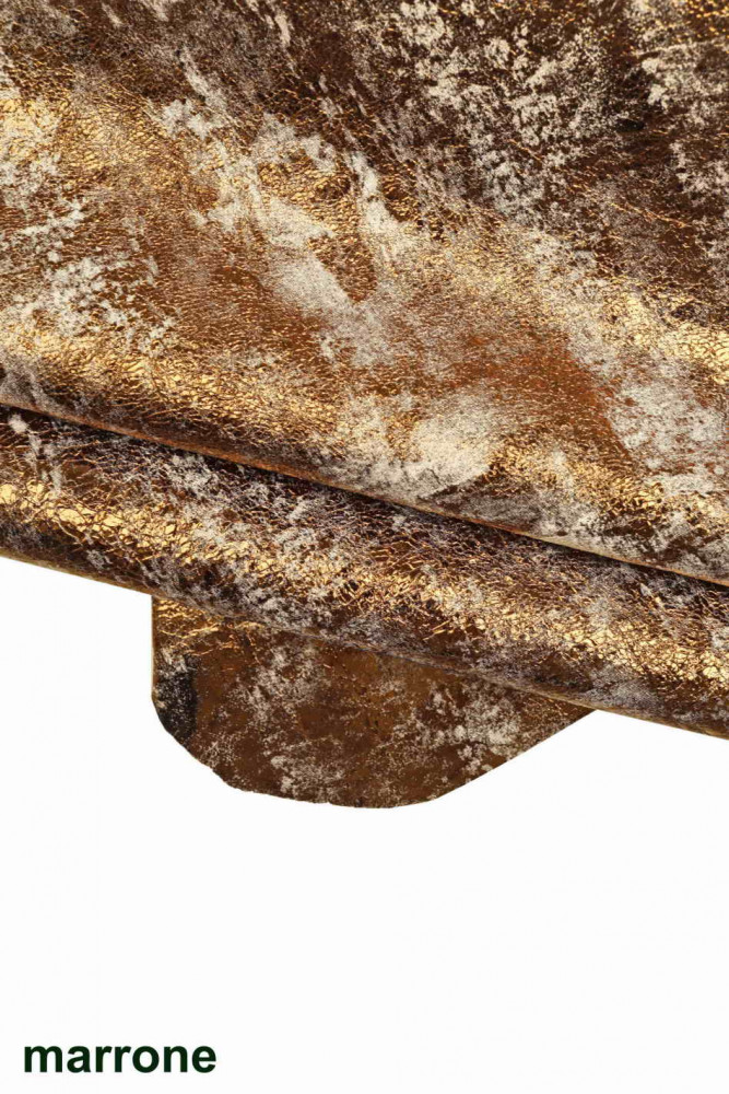 Pelle laminata PLATINO marrone, capra...