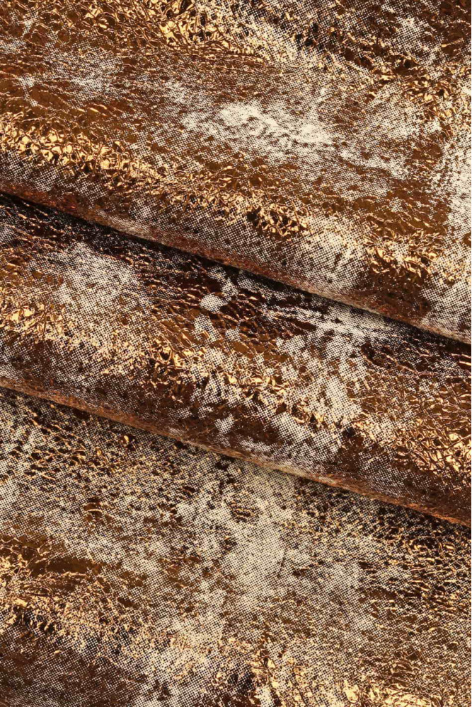 Pelle laminata PLATINO marrone, capra...