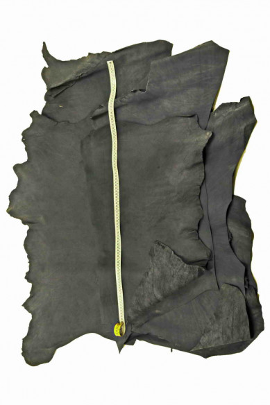 Blue VEGETABLE tanned leather hide, sporty cowhide with light grain, vintage, natural. soft 1.0 - 1.3 mm