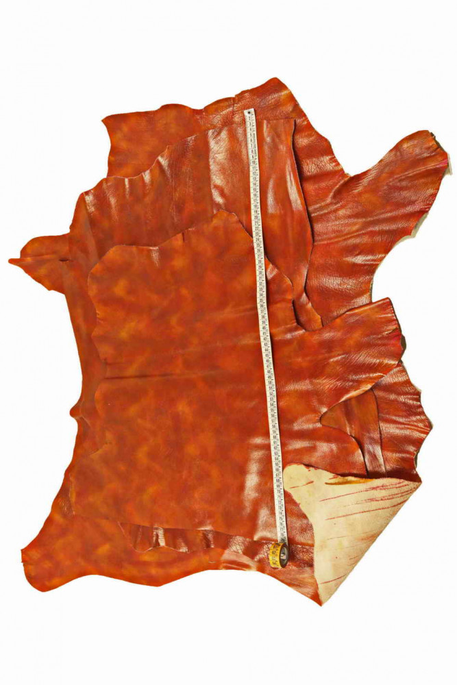 BROWN, brick red sporty leather skin,...