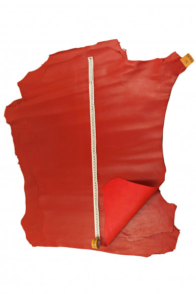 PELLE ROSSA liscia, pallame di agnello lucidi morbido, 0.7 - 0.8 mm B16623-TU