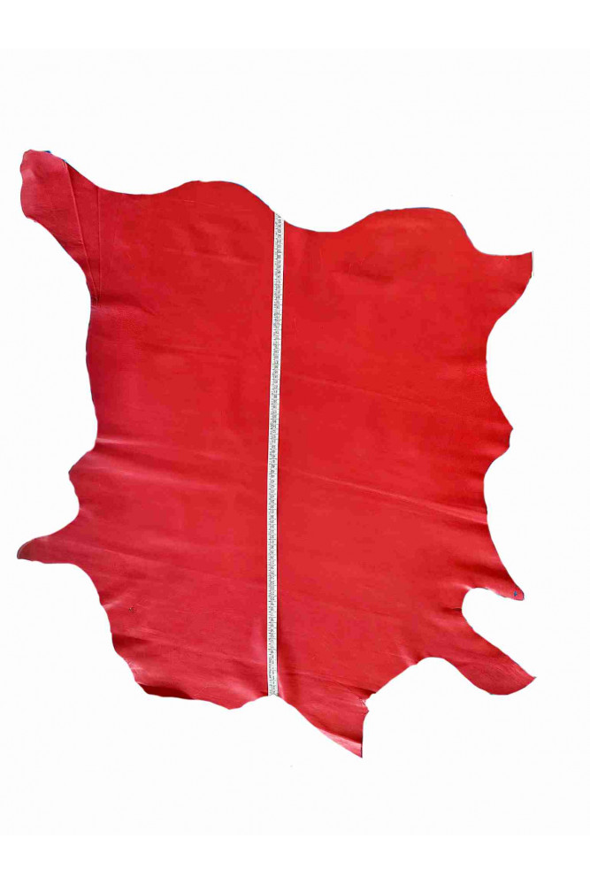 RED soft leather hide, semi glossy...