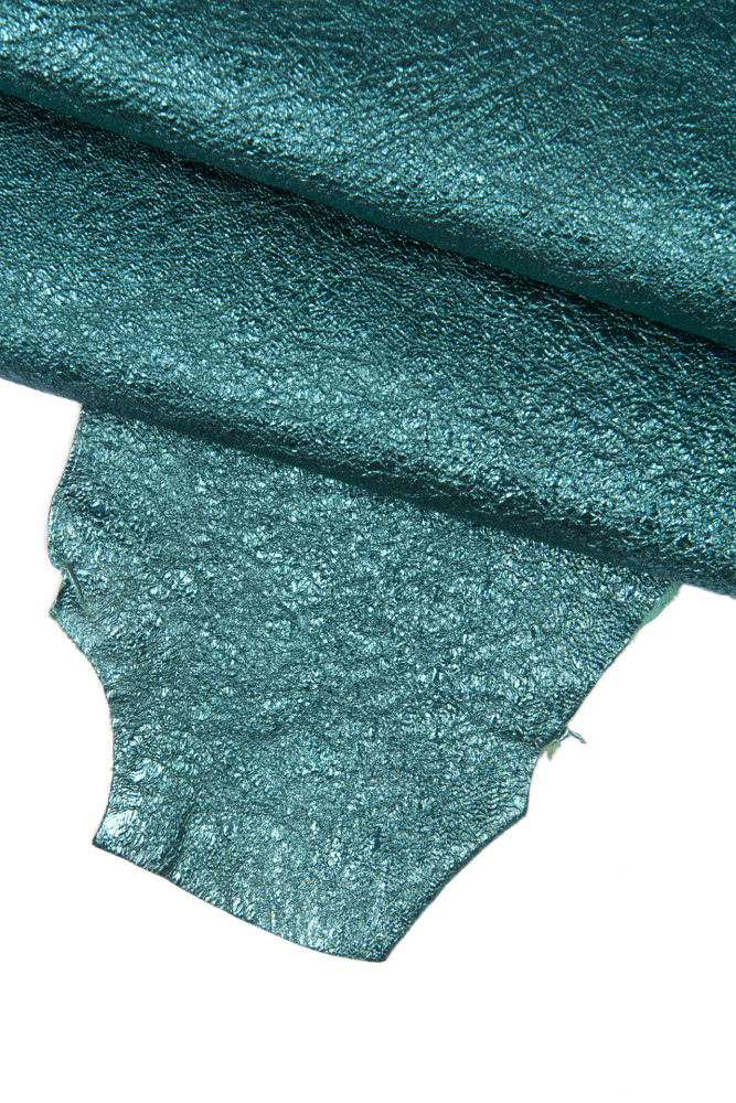 Petroleum GREEN leather skin,...