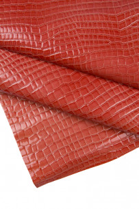 Red CROCODILE embossed...