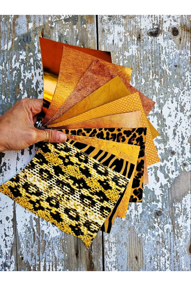 10 Ritagli di pellami unici...